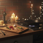 Bräda i ek med handtag och spår, oljad – 400x300x21mm - Bild 2