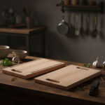 Bräda i bok med handtag och spår, oljad - 380X210X21mm - Bild 2