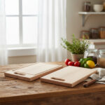 Bräda i bok med handtag och spår, oljad - 400x300x21mm - Bild 2