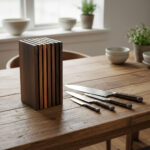 Knivblock i valnöt för 6st knivar - Bild 2